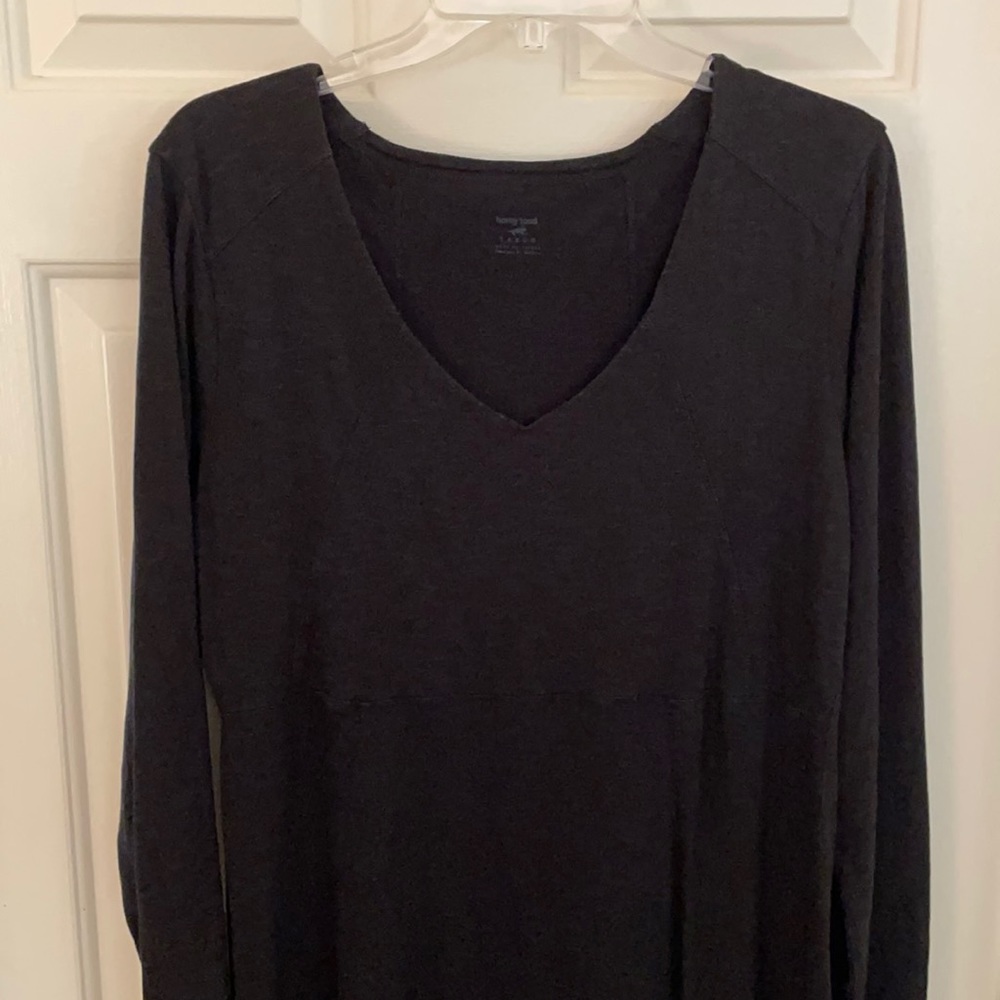 EUC Toad and Co black v-neck midi dress sz L